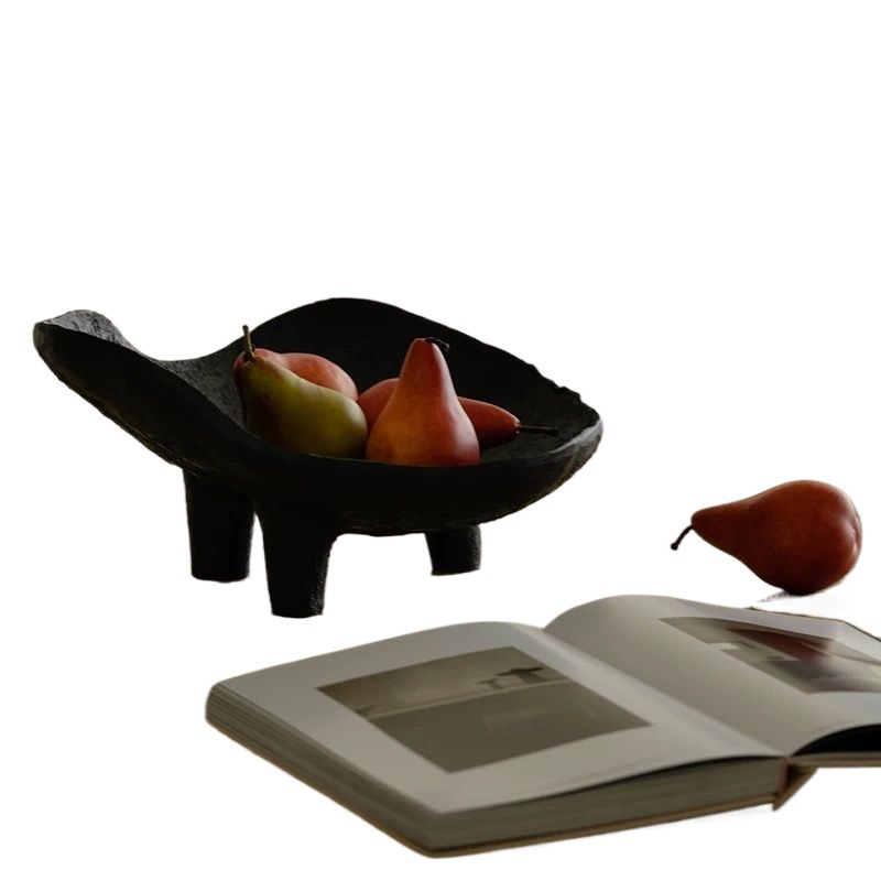 Resin Art Wooden Tray - Черная фруктовница из смолы, поднос для