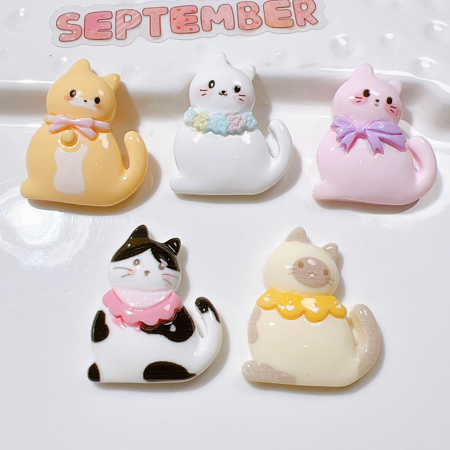 Resin Art Earrings Material - 10/20 шт., милый бант с котом,