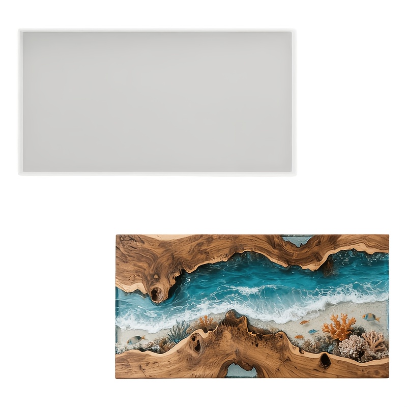 Resin Art Wooden Tray - Большая силиконовая форма для стола-реки из