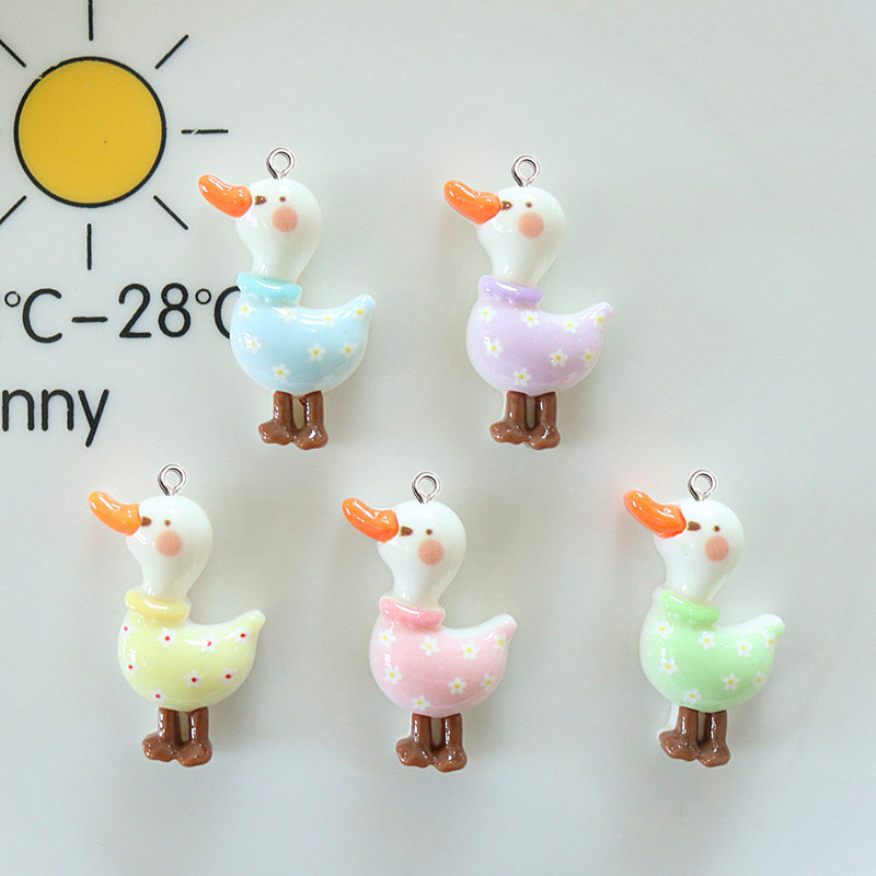 Resin Art Earrings Material - 10 шт., милые глянцевые блестящие утки,