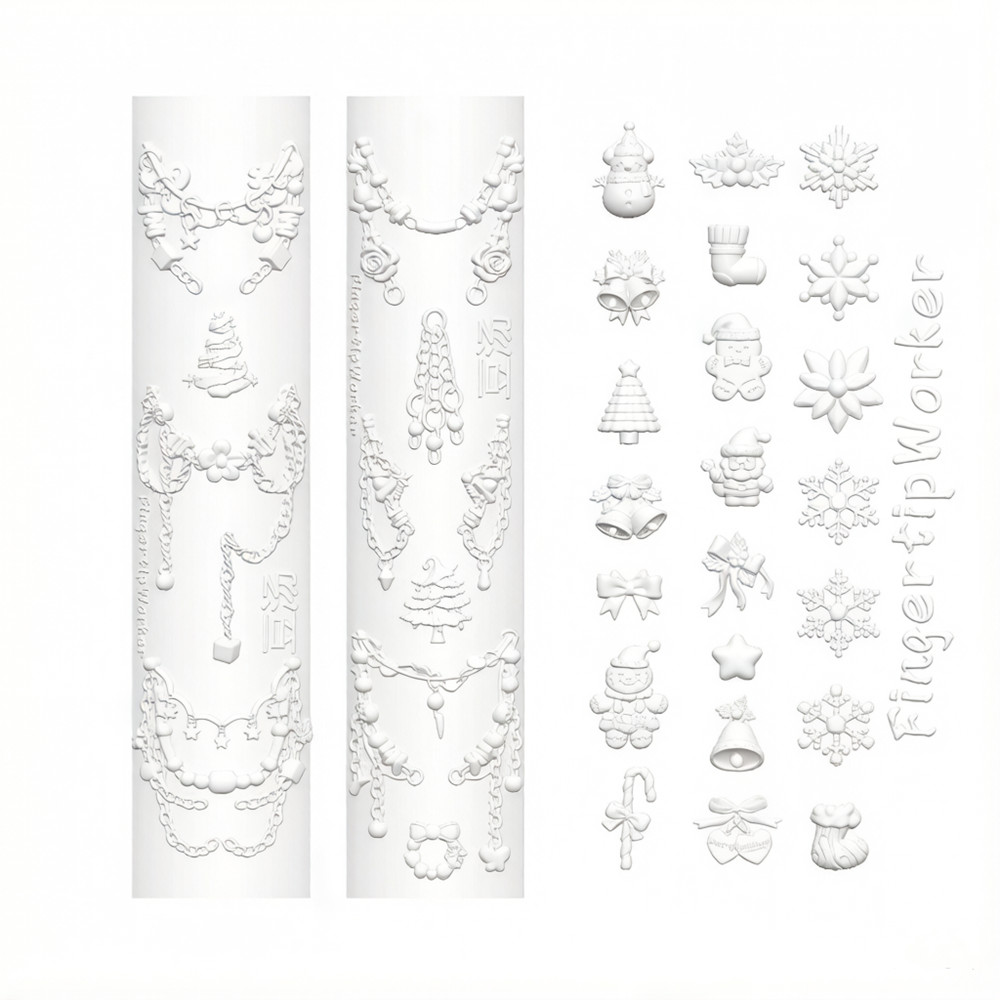Resin Art Templates Free - Рождественская 3D-силиконовая форма для нейл-арта и