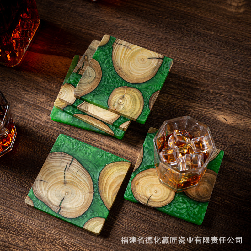 Resin Art Wooden Tray - Чайный поднос Zen Ink-Art Dry Brew