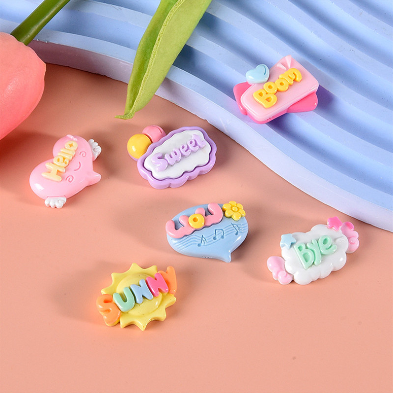 Resin Art Letter Keychain - 10/20/30 шт. милые плоские смоляные элементы