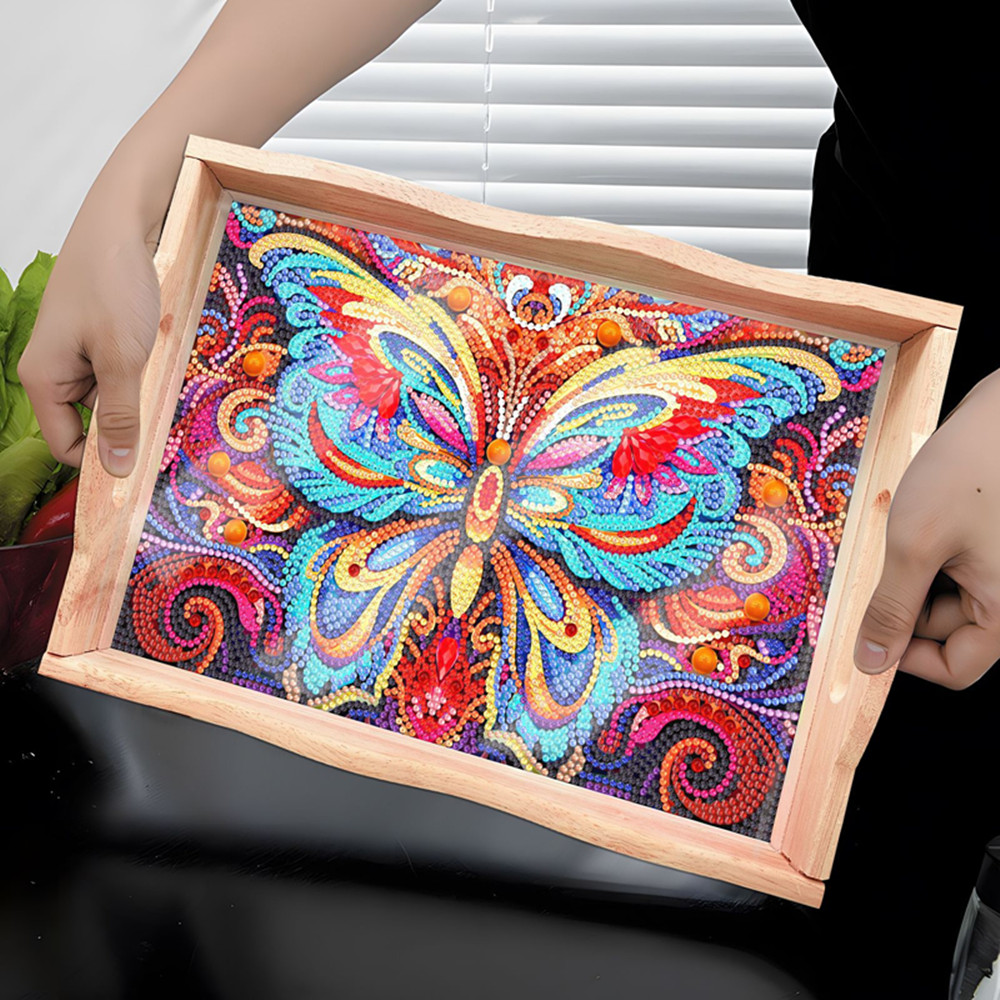 Resin Art Wooden Tray - 5D DIY деревянная обеденная тарелка с