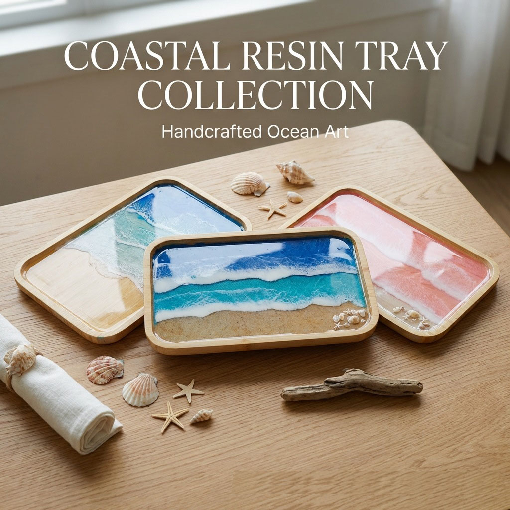 Resin Art Wooden Tray - Декоративный поднос из эпоксидной смолы с