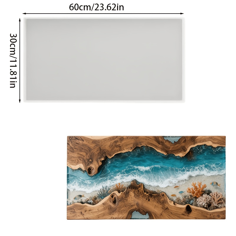 Большая силиконовая форма для  – обзор и цена Resin Art Wooden Tray