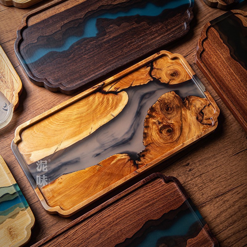 Чайный поднос в японском дзен- – обзор и цена Resin Art Wooden Tray