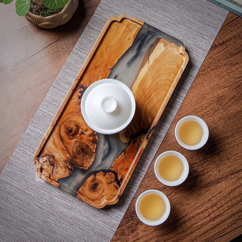 Чайный поднос в японском дзен- – обзор и цена Resin Art Wooden Tray
