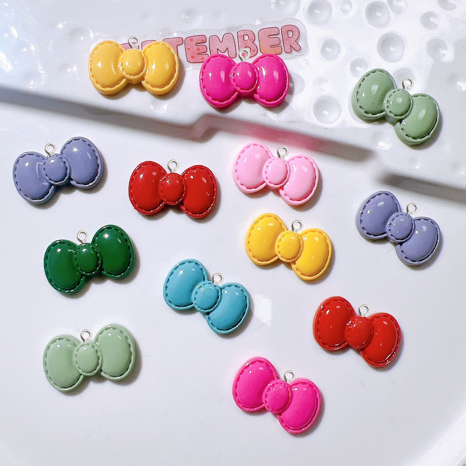 10 шт., милый мультяшный бант, – обзор и цена Resin Art Earrings Material