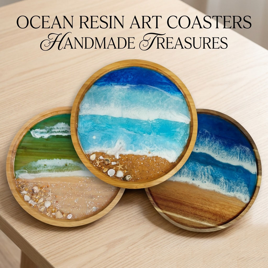 Деревянный поднос с декором из – обзор и цена Resin Art Wooden Tray