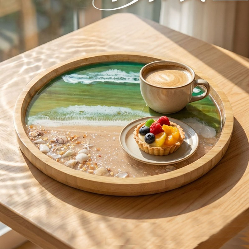 Деревянный поднос с декором из – обзор и цена Resin Art Wooden Tray
