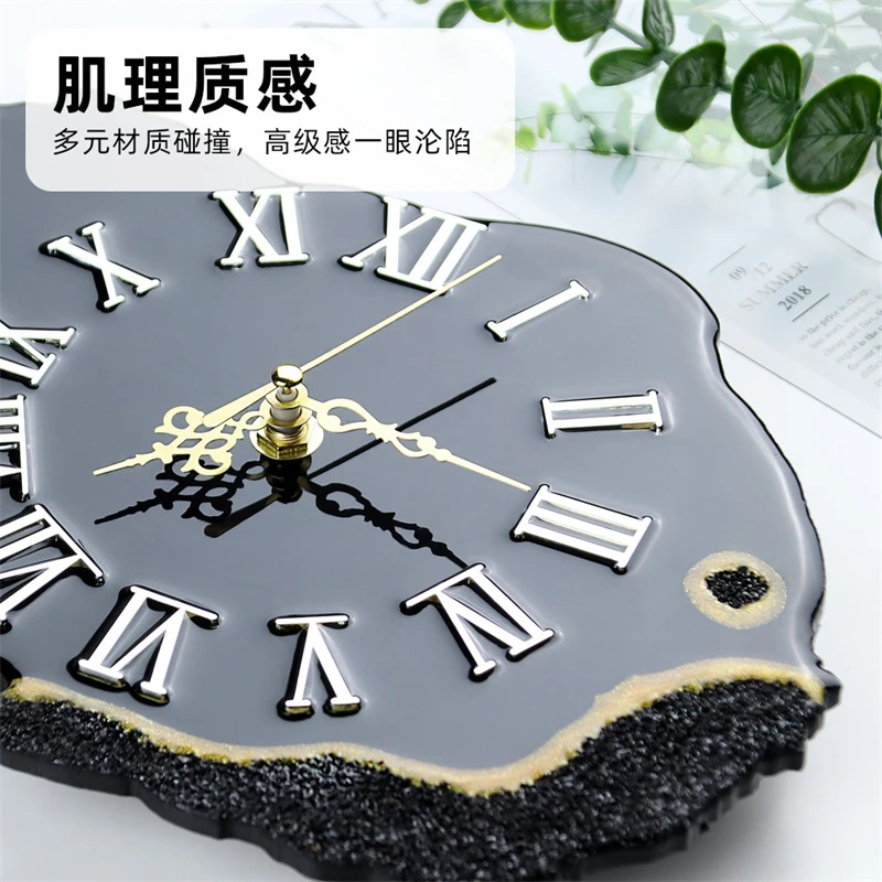 Черные часы из смолы с золотой – обзор и цена Resin Art Wall Clock
