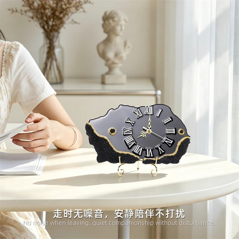 Черные часы из смолы с золотой – обзор и цена Resin Art Wall Clock