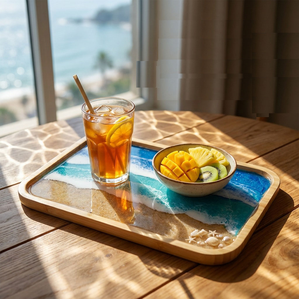 Декоративный поднос из эпоксид – обзор и цена Resin Art Wooden Tray