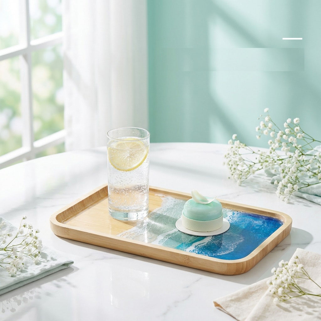 Декоративный поднос из эпоксид – обзор и цена Resin Art Wooden Tray