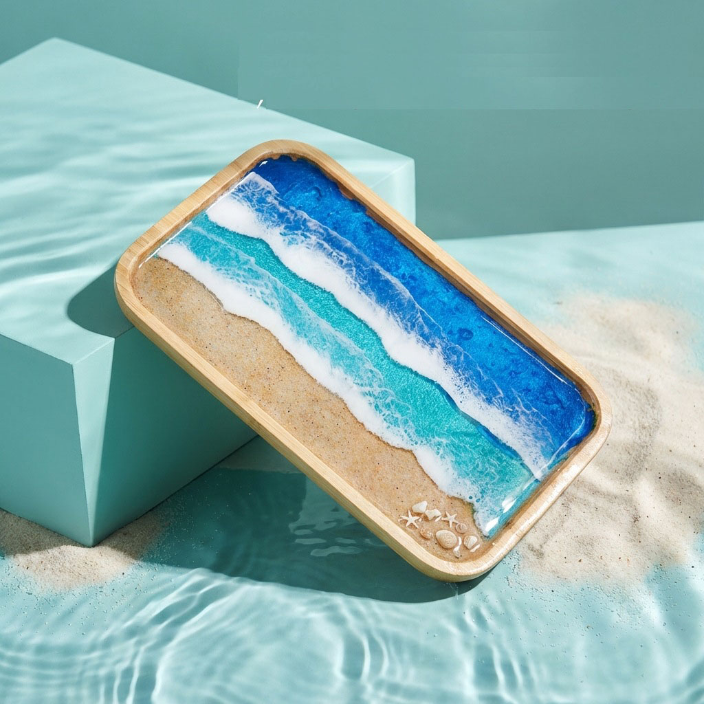 Декоративный поднос из эпоксид – обзор и цена Resin Art Wooden Tray