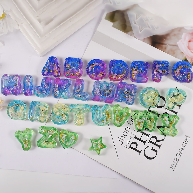 DIY полимерная художественная  – обзор и цена Resin Art Letter Keychain