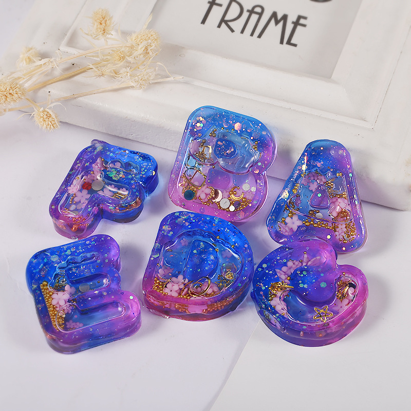 DIY полимерная художественная  – обзор и цена Resin Art Letter Keychain